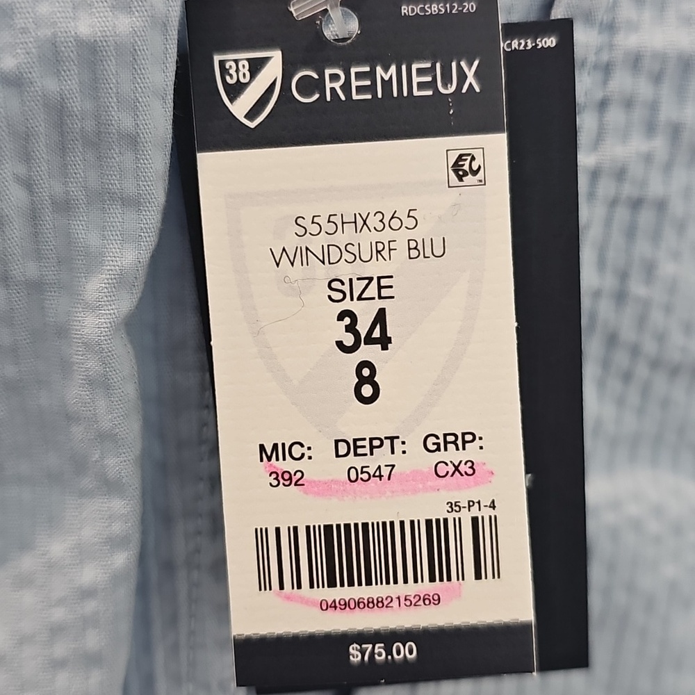 Daniel Cremieux Sky Blue Men's Textured Shorts Golf/Casual Sz 34"×8" NWT - Picture 6 of 6